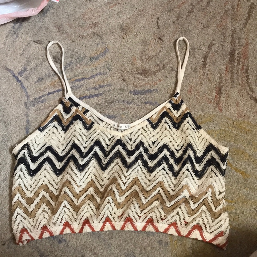 Mesh zigzag patterned shirt
